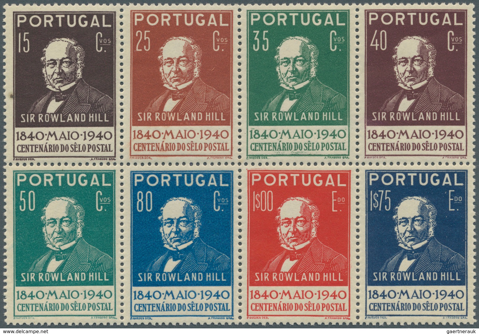 Portugal: 1940, Stamp Centenary (Rowland Hill) Lot With 30 Complete Se-tenant Sets (from Miniature S - Neufs