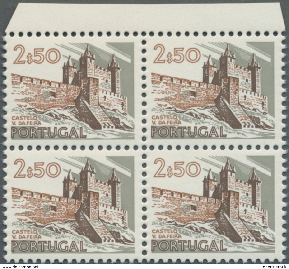 Portugal: 1973, Definitive Issue 2.50esc. ‚Vila Da Feira Castle‘ With Security Print ‚1975‘ On Gum I - Nuevos