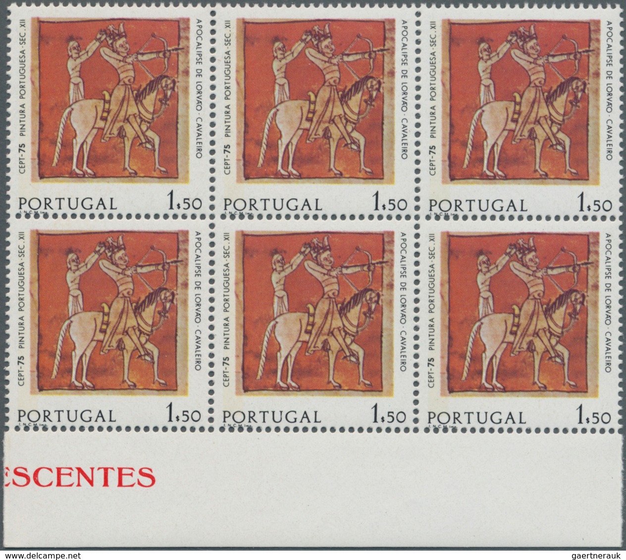 Portugal: 1975, Europa-CEPT ‚paintings‘ 1.50esc. With PHOSPHOR Strip In A Lot With About 300 Stamps - Neufs