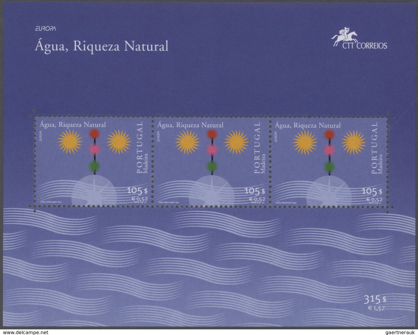 Portugal - Azoren: 2001, Europa, 12000 Copies Of The Block, All Mint Never Hinged. Michel 72000,- €, - Açores
