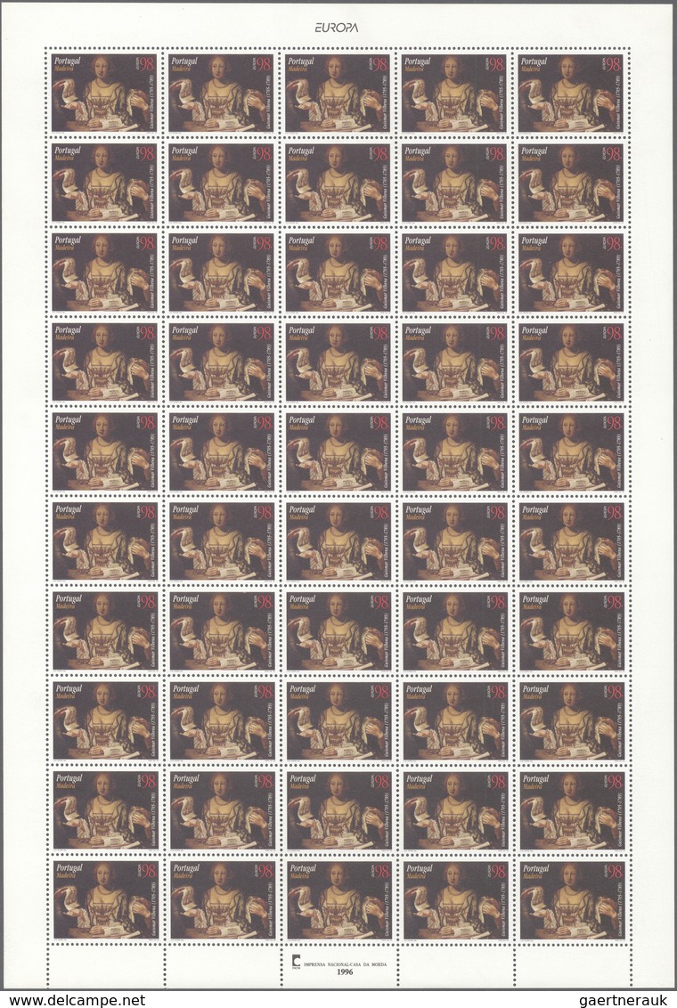 Portugal - Madeira: 1996, Europa, 12000 Copies Of This Issue In Sheets Of 50 Stamps Each. Michel 300 - Madeira