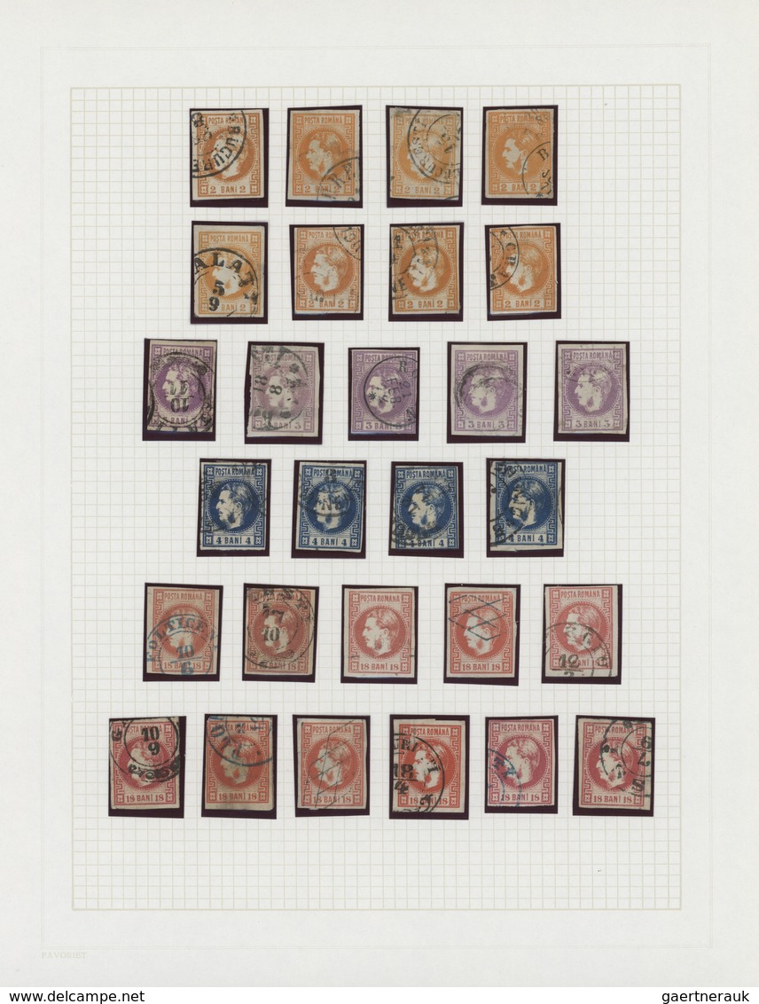 Rumänien: 1858/1872, Used And Mint Collection Of 124 Classic Stamps, Slightly Varied Condition, Neat - Autres & Non Classés