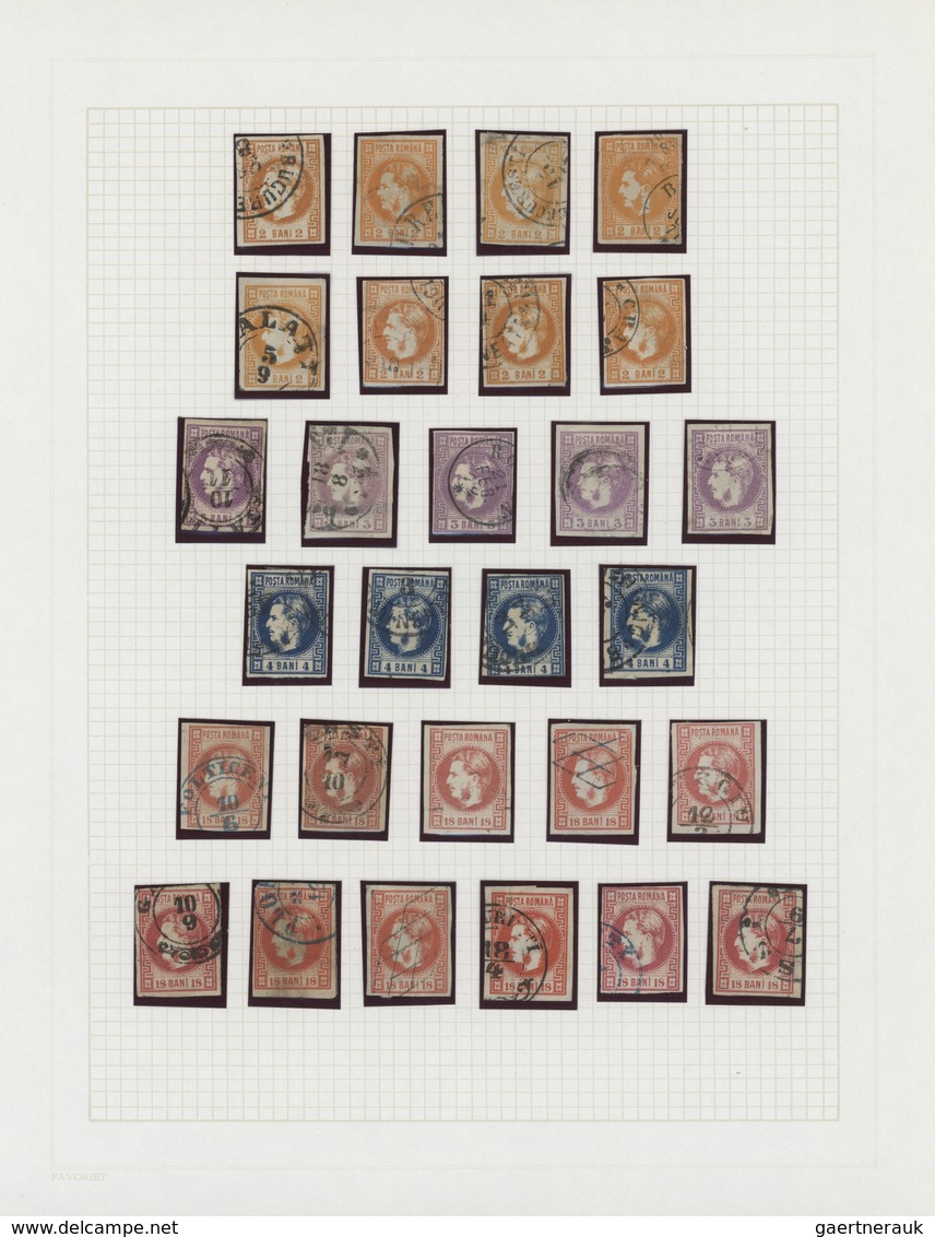 Rumänien: 1858/1872, Used And Mint Collection Of 124 Classic Stamps, Slightly Varied Condition, Neat - Otros & Sin Clasificación