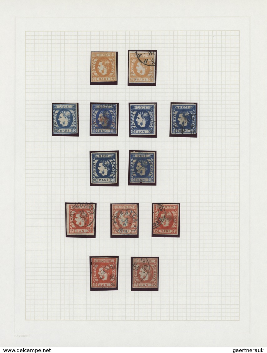 Rumänien: 1858/1872, Used And Mint Collection Of 124 Classic Stamps, Slightly Varied Condition, Neat - Autres & Non Classés