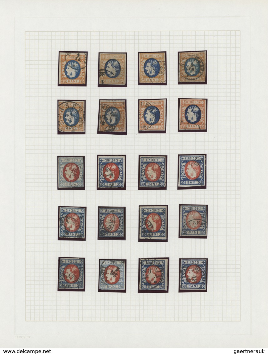 Rumänien: 1858/1872, Used And Mint Collection Of 124 Classic Stamps, Slightly Varied Condition, Neat - Otros & Sin Clasificación