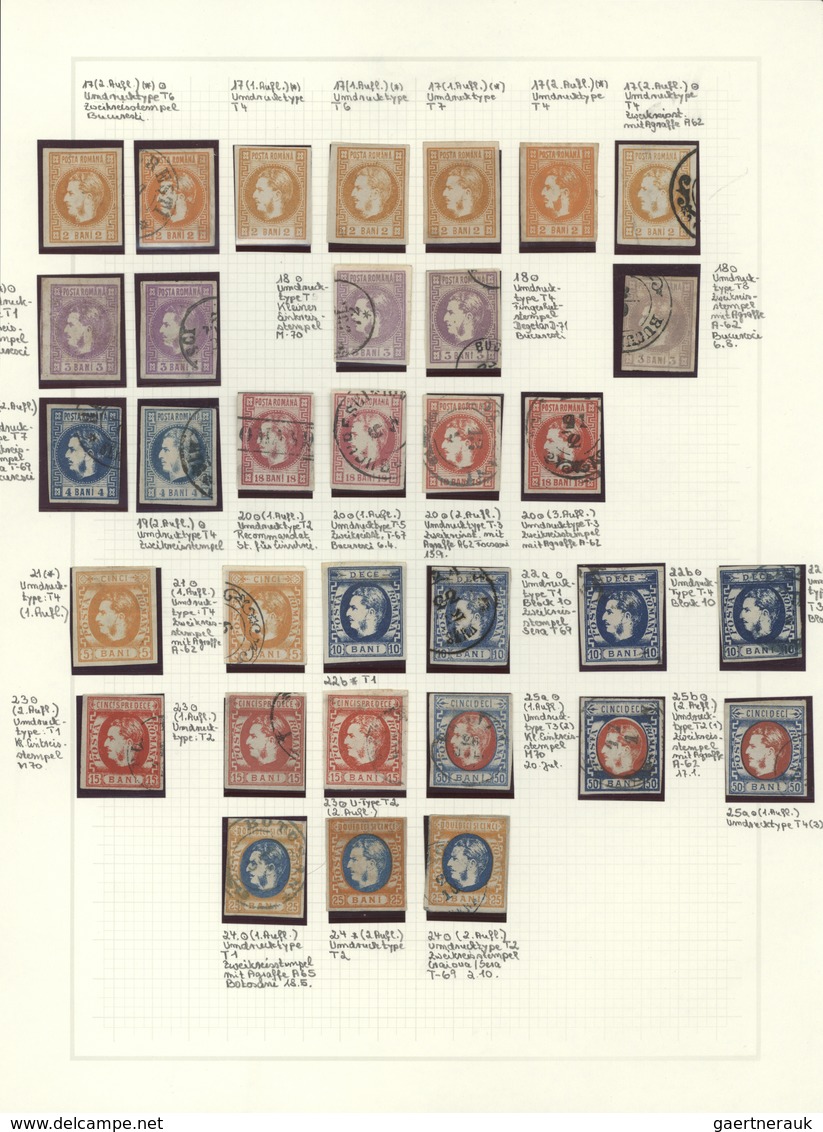 Rumänien: 1858/1928, Deeply Specialised Mint And Used Collection In A Binder, Neatly Arranged On Nea - Sonstige & Ohne Zuordnung