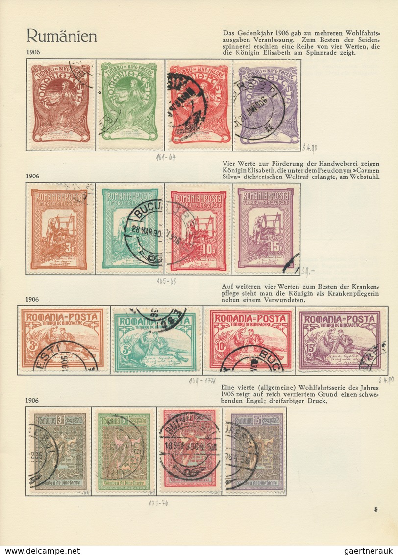 Rumänien: 1862/1959, Used And Mint Collection In Seven "Behrens" Albums, Well Collected From Classic - Autres & Non Classés