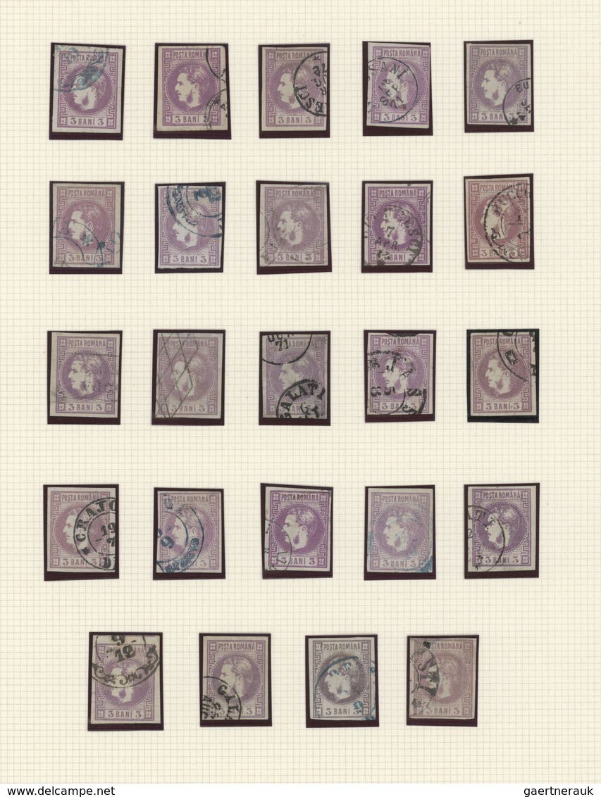 Rumänien: 1868, Carol Heads Imperforate, Used Collection Of 161 Stamps Neatly Arranged On Album Page - Otros & Sin Clasificación