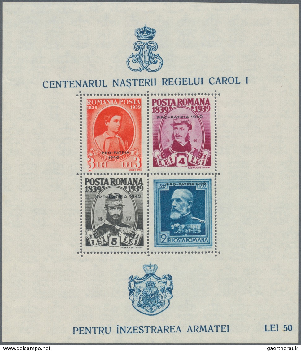 Rumänien: 1940/1947, U/m Accumulation Of Complete Commemorative Issues, Souvenir Sheets And Mini She - Autres & Non Classés