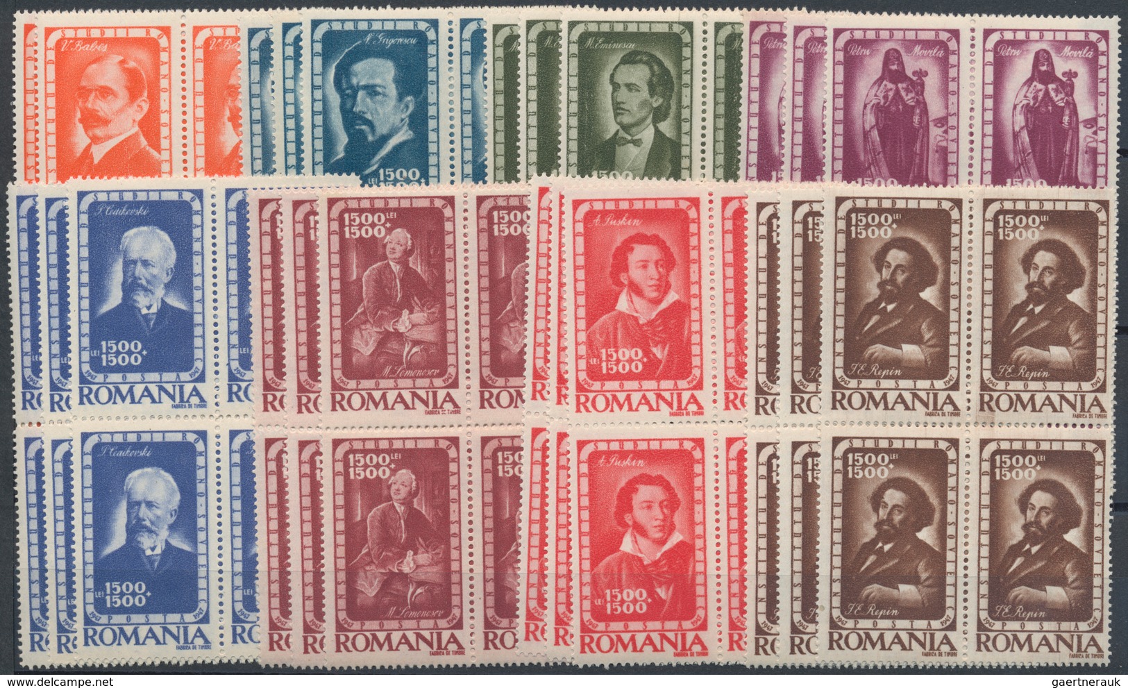 Rumänien: 1940/1947, u/m accumulation of complete commemorative issues, souvenir sheets and mini she