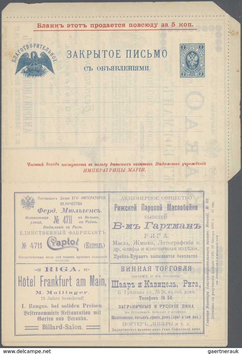 Russland - Ganzsachen: 1898/1901, CHARITY LETTER-SHEETS OF RUSSIAN EMPIRE, Extraordinary Collection - Postwaardestukken