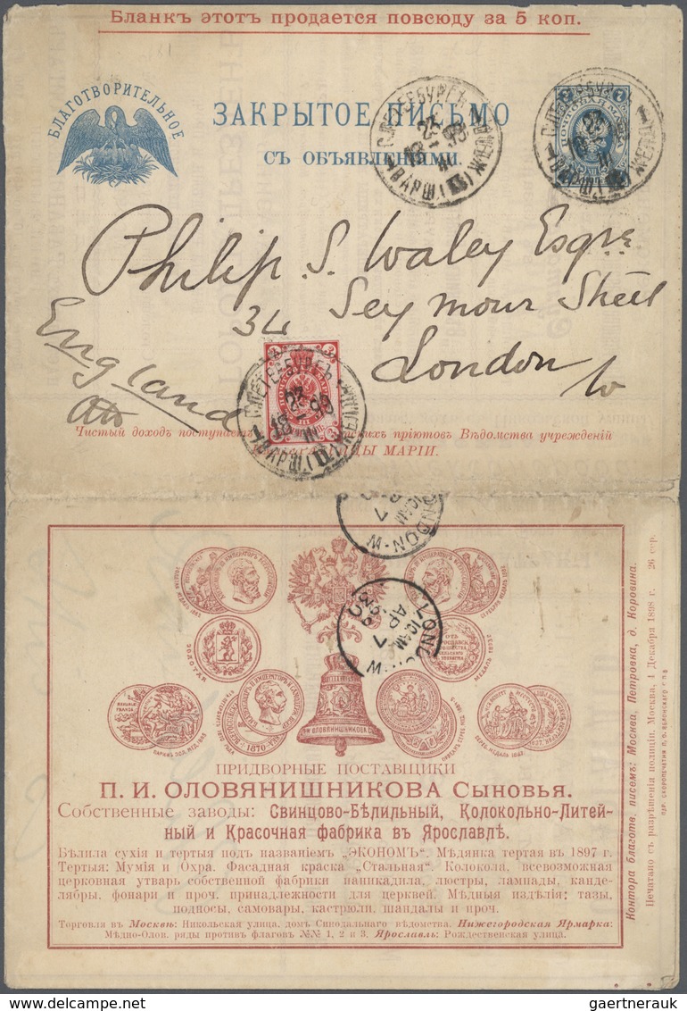 Russland - Ganzsachen: 1898/1901, CHARITY LETTER-SHEETS OF RUSSIAN EMPIRE, extraordinary collection