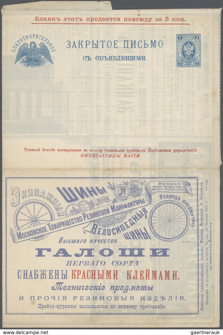 Russland - Ganzsachen: 1898/1901, CHARITY LETTER-SHEETS OF RUSSIAN EMPIRE, extraordinary collection