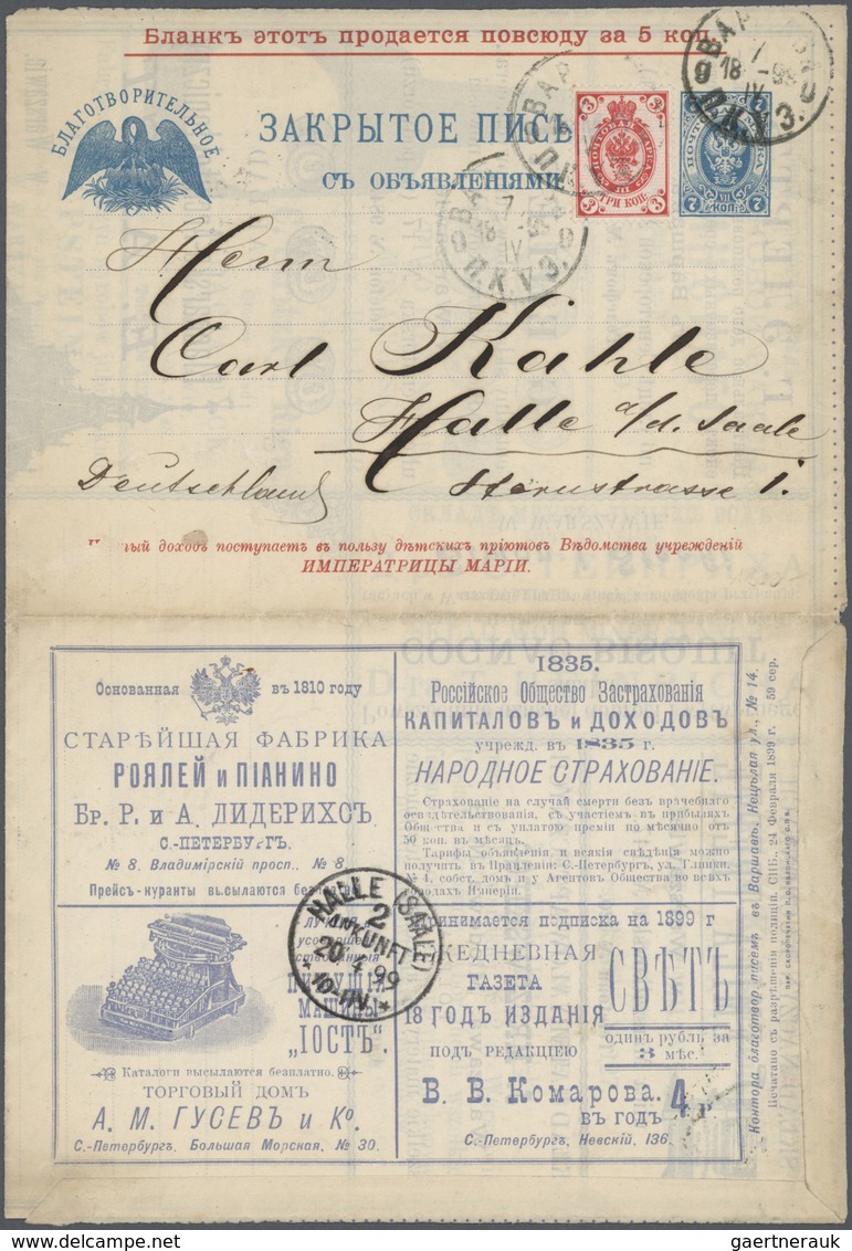 Russland - Ganzsachen: 1898/1901, CHARITY LETTER-SHEETS OF RUSSIAN EMPIRE, extraordinary collection