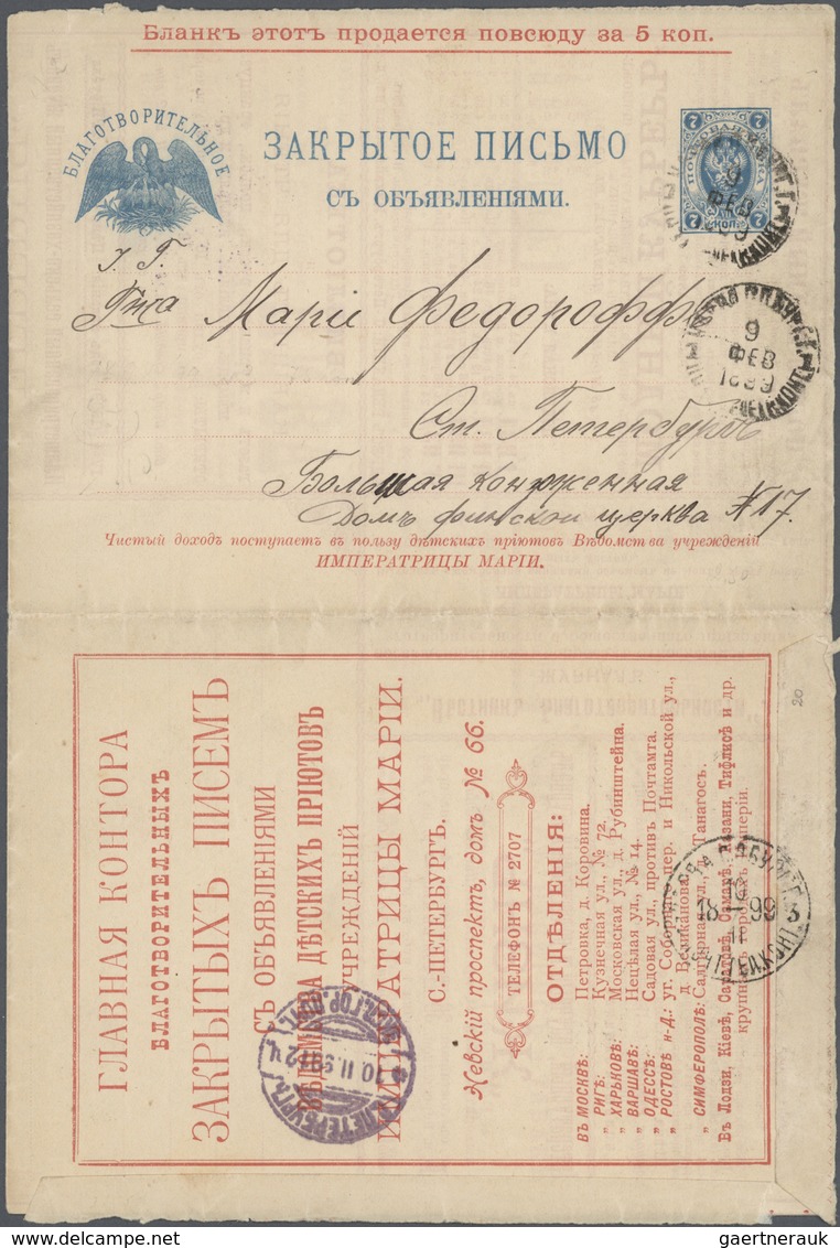 Russland - Ganzsachen: 1898/1901, CHARITY LETTER-SHEETS OF RUSSIAN EMPIRE, extraordinary collection