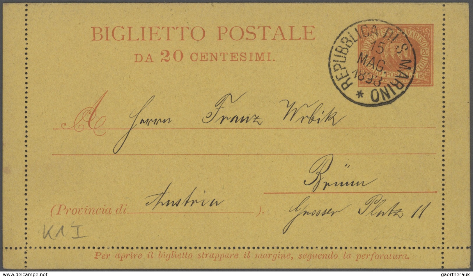 San Marino: 1890/1951, Lot Of Ca. 38 Postal Stationery Postcards, Covers And Letter Cards, FDC Used/ - Autres & Non Classés
