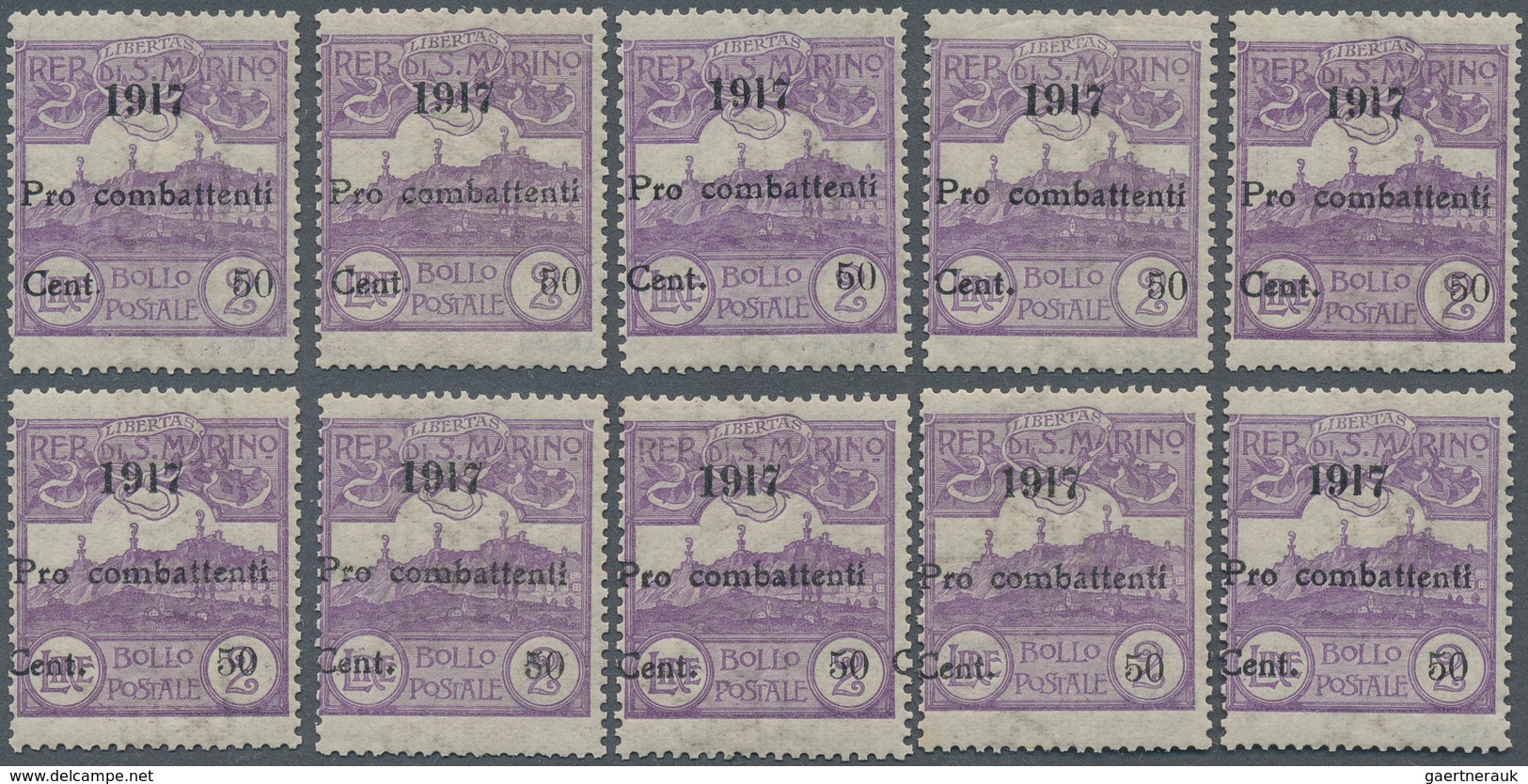 San Marino: 1903/1925 (ca.), Accumulation On Stockcards Of Mostly Better Values With Some In Larger - Otros & Sin Clasificación