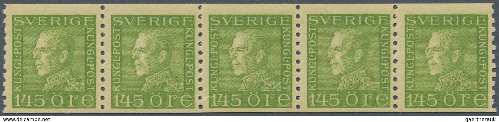 Schweden: 1925, King Gustaf V. 145öre Yellow Green On Toned Paper In A Lot With 95 Stamps Mostly In - Nuevos