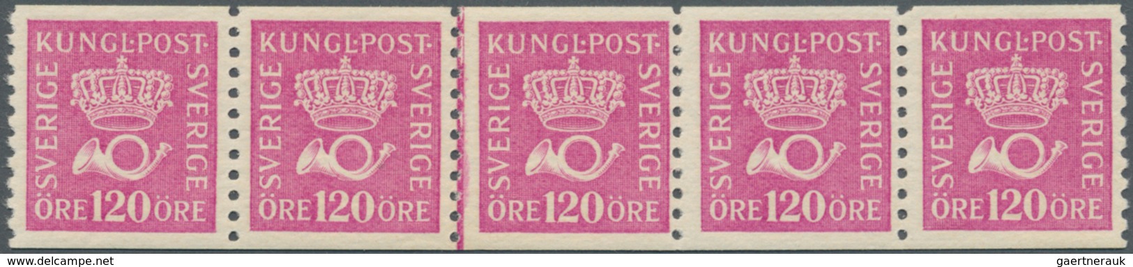 Schweden: 1934, Crown And Posthorn 120öre Rose-lilac On White Paper In A Lot With 93 Stamps Incl. Ma - Nuevos