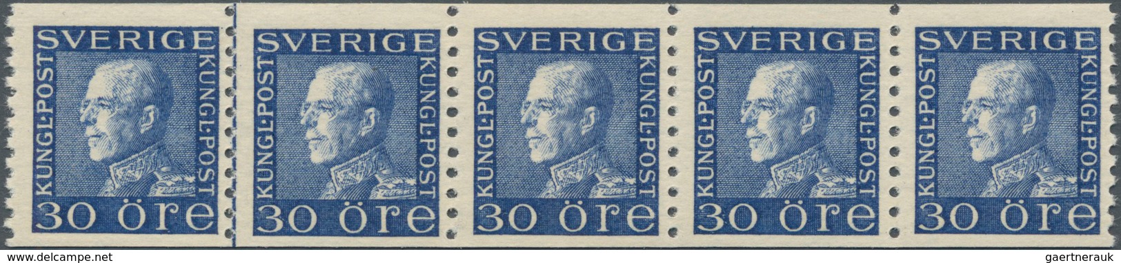 Schweden: 1936, King Gustaf V. 30öre Ultramarine On White Paper In A Lot With 100 Stamps Mostly In L - Neufs