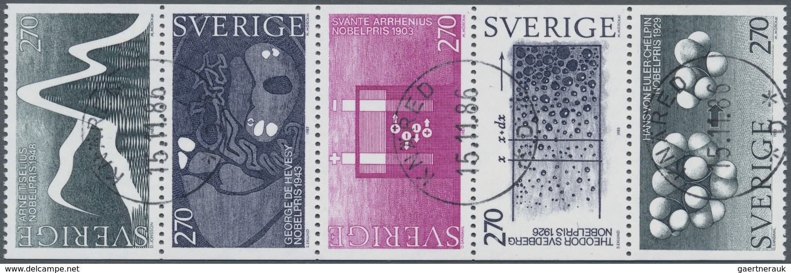 Schweden: 1983, Nobel Prize Winners In Chemistry Set In A Lot With About 250 Complete Booklet Panes - Neufs