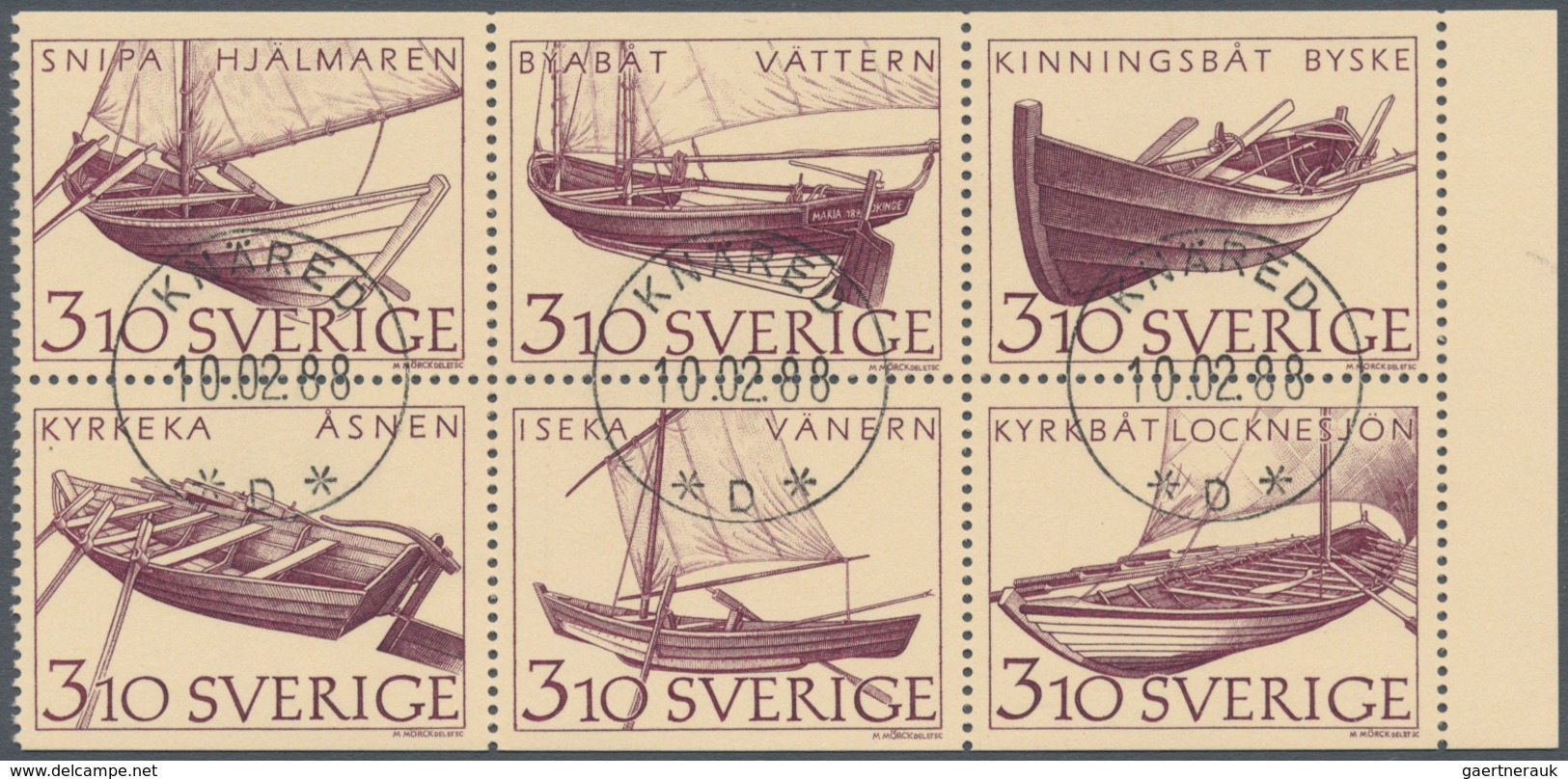 Schweden: 1988, Traditional Inland Boats Set In A Lot With About 500 Complete Booklet Panes All Fine - Nuevos