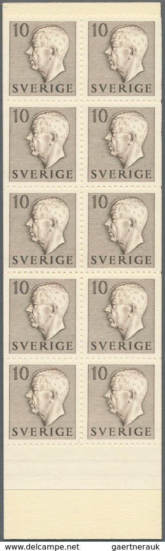 Schweden - Markenheftchen: 1954/1964, heavy duplicated accumulation of ten different mostly slot-mac