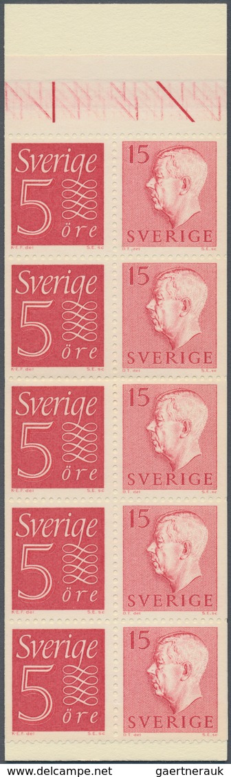 Schweden - Markenheftchen: 1958, King Gustav VI. Adolf 15öre Red + Numeral 5öre Red (five Each) In 2 - 1904-50