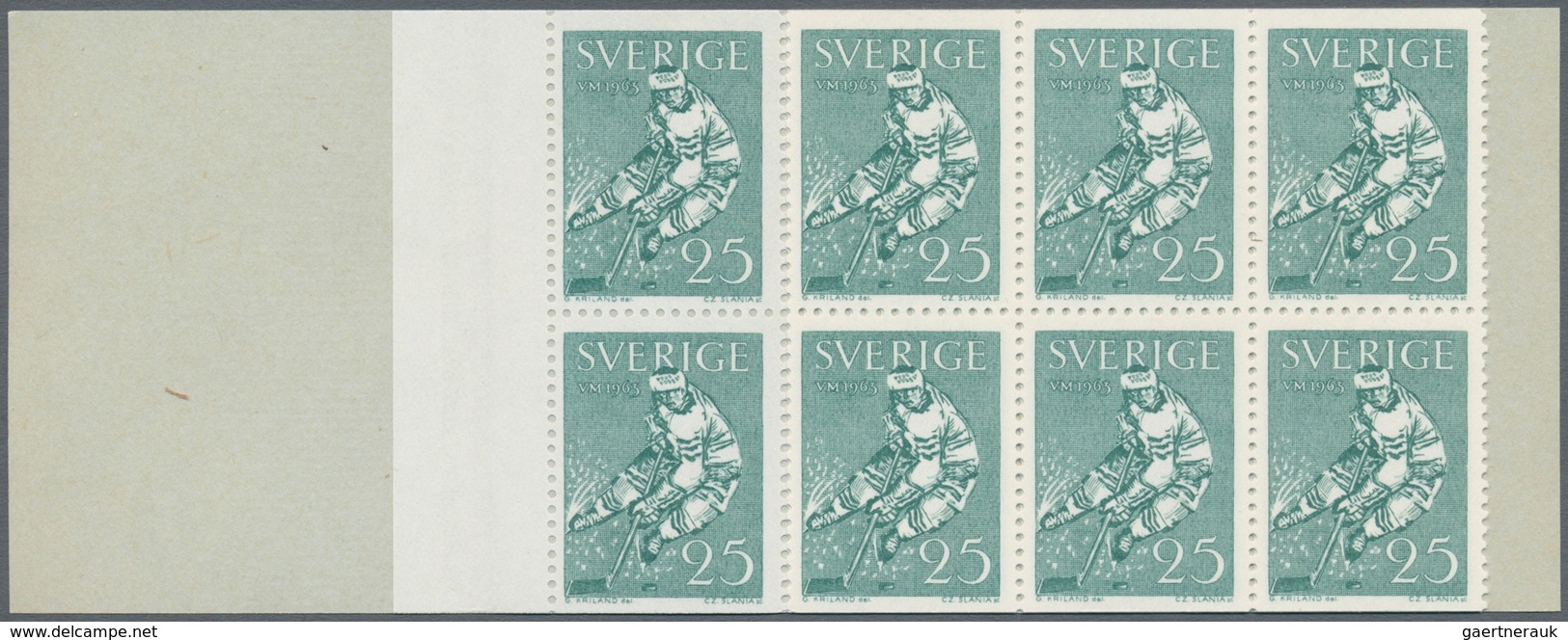 Schweden - Markenheftchen: 1963, Ice-Hockey World Championship In A Lot With 390 Complete Booklets, - 1904-50