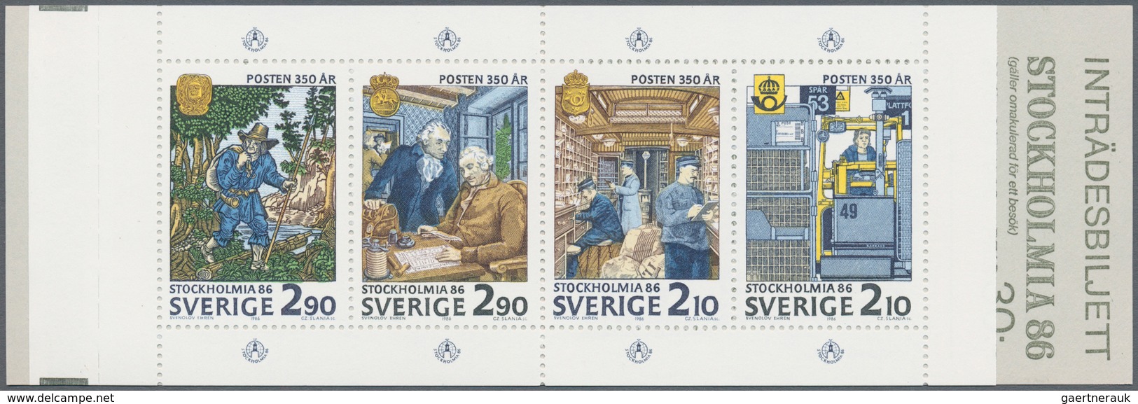 Schweden - Markenheftchen: 1986, International Stamp Exhibition STOCKHOLMIA (350 Years Swedish Post) - 1904-50
