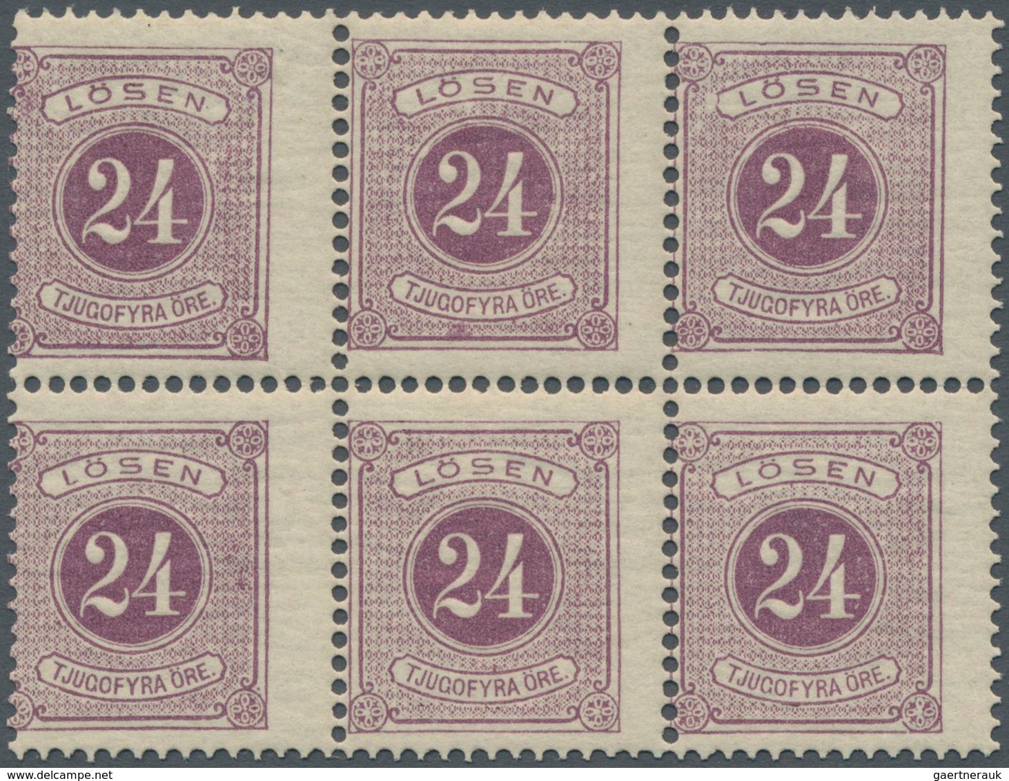 Schweden - Portomarken: 1882, Postage Due 24öre Violet Perf. 13 In A Lot With 22 Stamps Incl. Some B - Taxe
