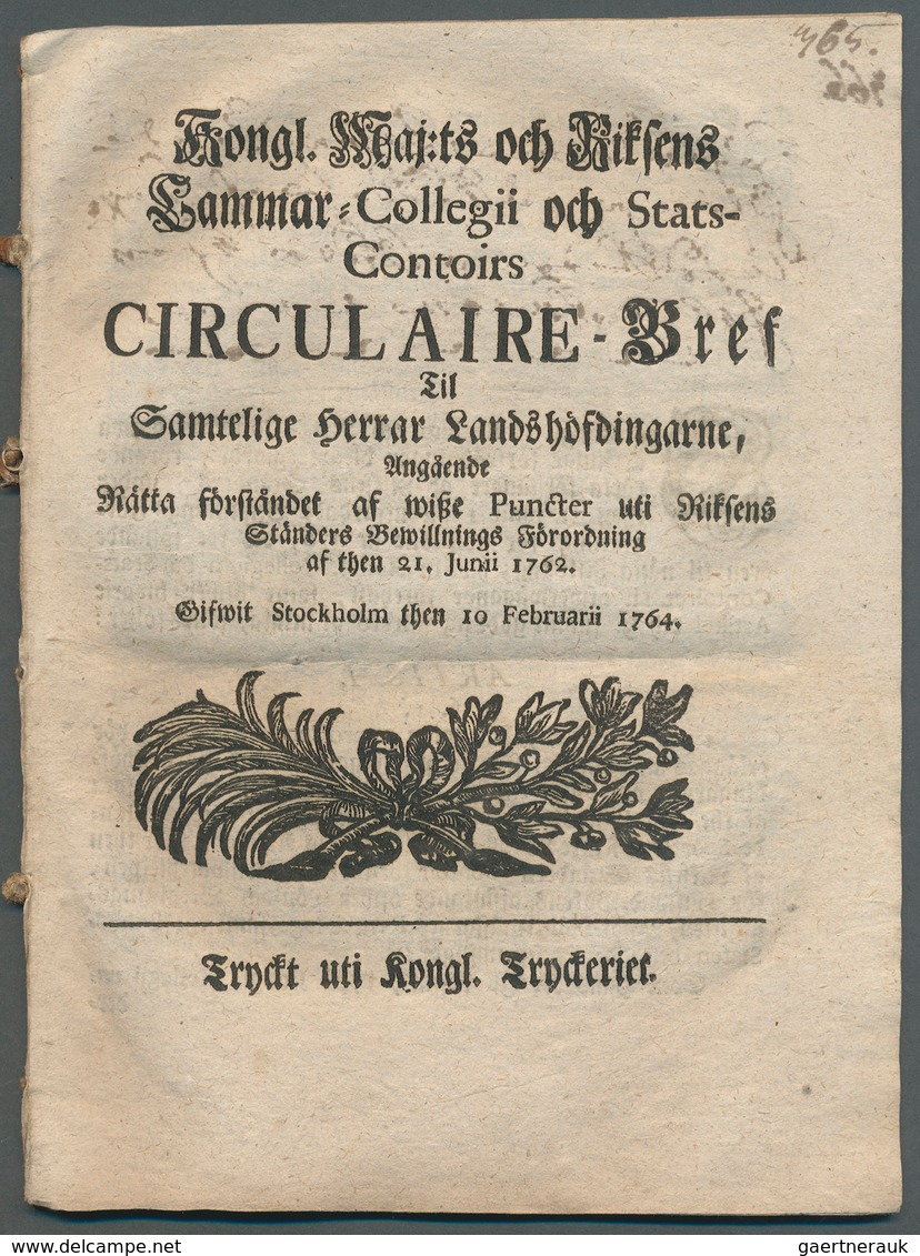 Schweden - Besonderheiten: 1752/1999, 26 Verordnungen, "CIRCULAIRE-BREFE", "KUNDIDORELSE" U.ä., Teil - Otros & Sin Clasificación