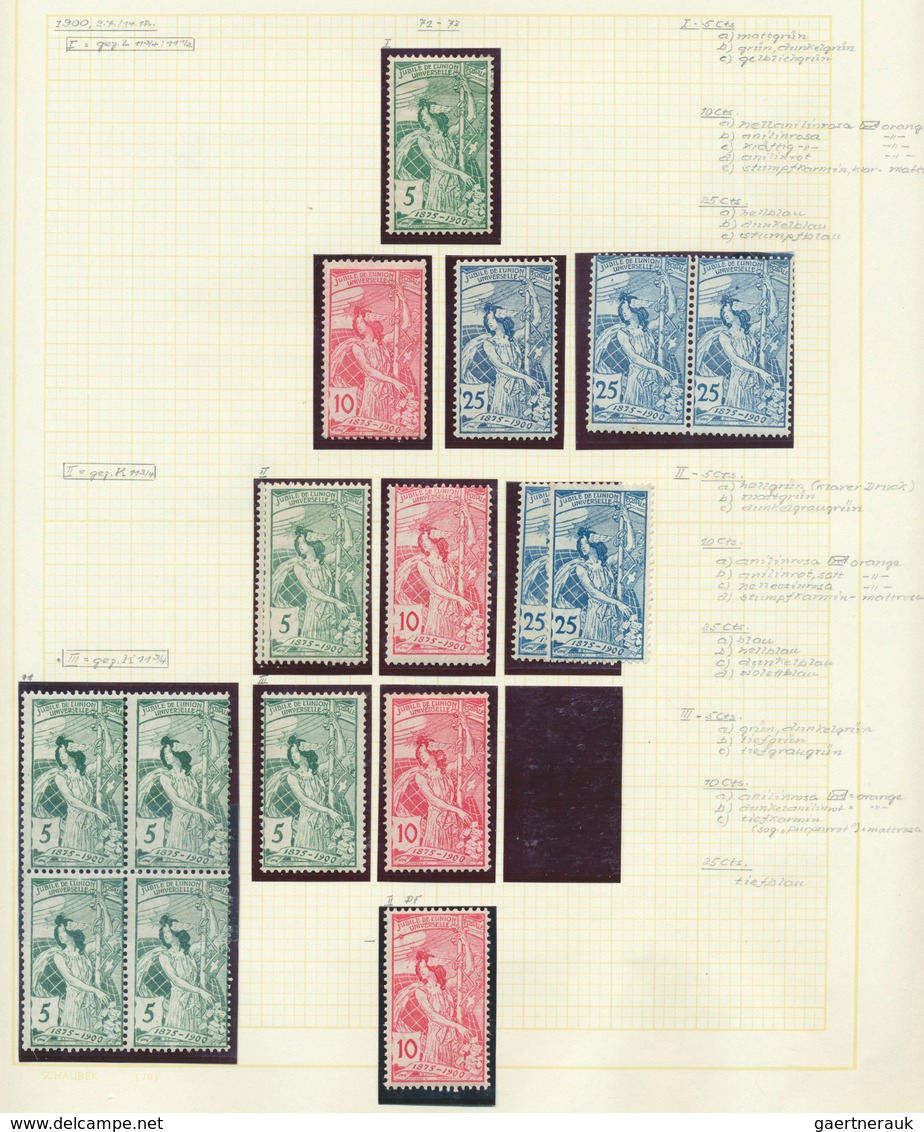 Schweiz: 1821-1907: Sehr umfangreiche Kollektion vom Marken und Belegen in zwei großen, dicken Klemm