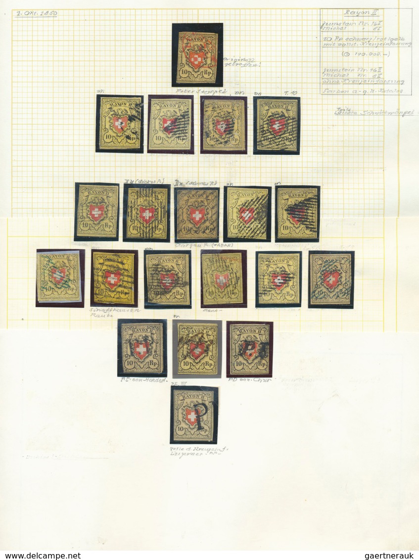 Schweiz: 1821-1907: Sehr umfangreiche Kollektion vom Marken und Belegen in zwei großen, dicken Klemm