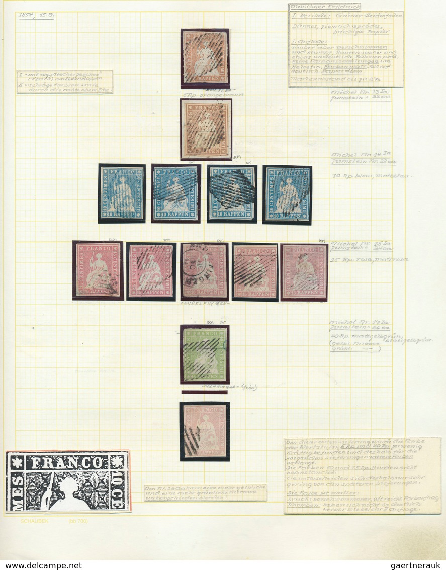 Schweiz: 1821-1907: Sehr umfangreiche Kollektion vom Marken und Belegen in zwei großen, dicken Klemm
