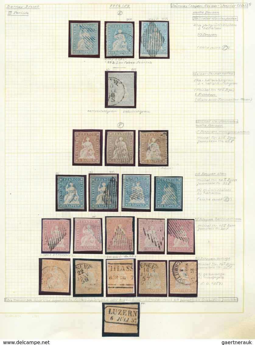 Schweiz: 1821-1907: Sehr umfangreiche Kollektion vom Marken und Belegen in zwei großen, dicken Klemm