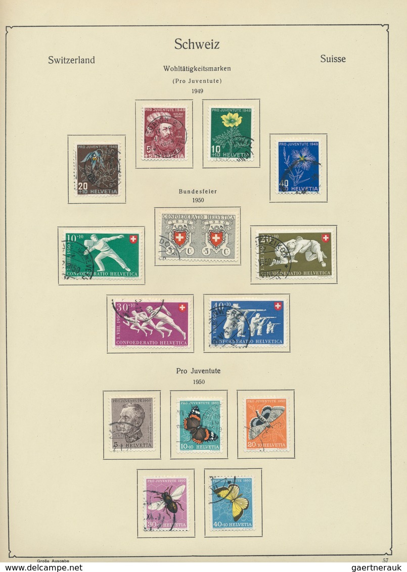 Schweiz: 1850/1990 (ca.), Meist Gestempelte Sammlung Im Abria-Album Ab Rayon/Strubel, Dabei Bessere - Otros & Sin Clasificación