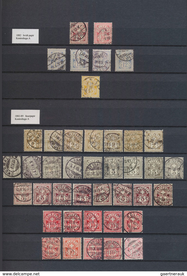 Schweiz: 1850-1908: Umfangreiche, Gestempelte Sammlung Von Mehr Als 1000 Marken, Von Einigen Rayon- - Autres & Non Classés