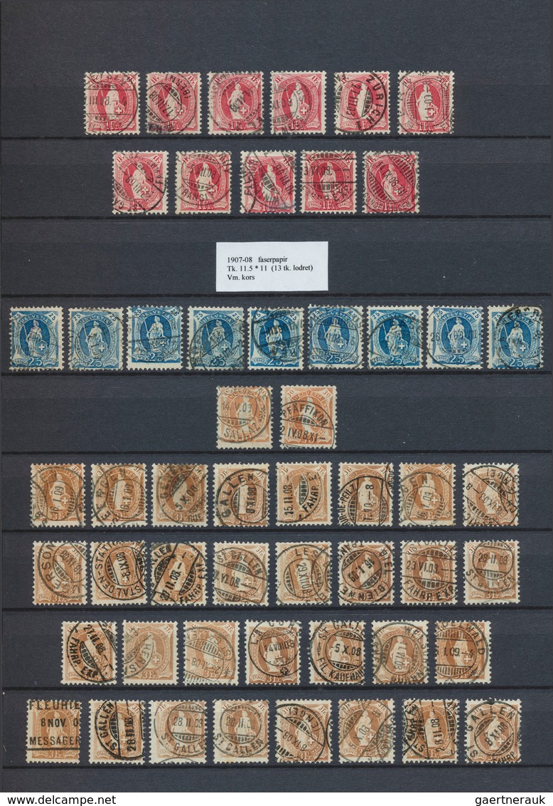 Schweiz: 1850-1908: Umfangreiche, gestempelte Sammlung von mehr als 1000 Marken, von einigen Rayon-