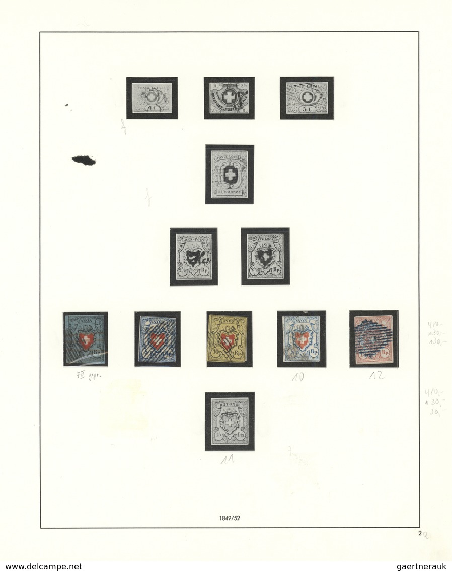 Schweiz: 1850-1937 Ca.: Sammlungs- Und Dublettenpartie Der Semiklassischen Ausgaben Ab Rayons, Dabei - Autres & Non Classés