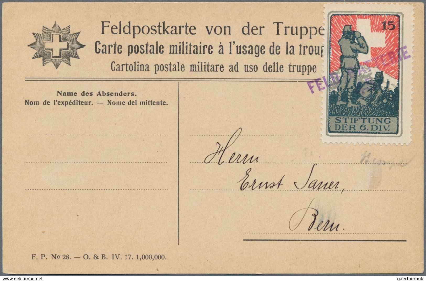 Schweiz: 1880-1970 Ca.: Rund 140 Belege Und Einige Briefmarken Und Blocks, Dabei über 60 Feldpost-/M - Otros & Sin Clasificación