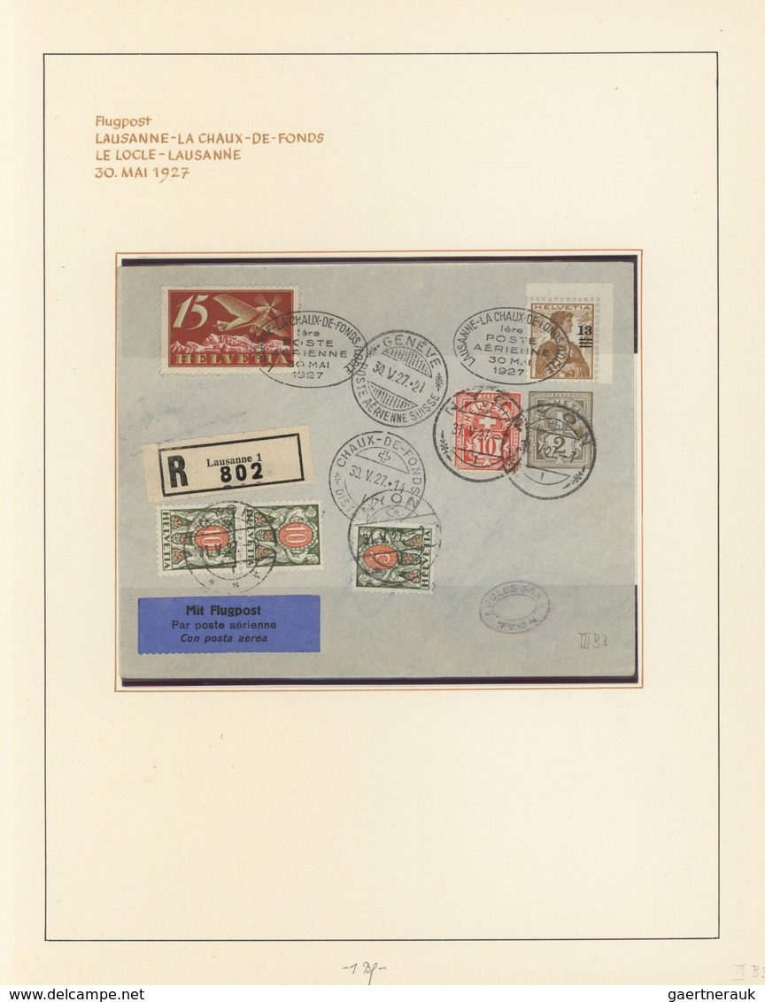 Schweiz: 1919-1949, FLUGPOST Ausgaben, Sammlung Mit Marken Ab 30 Rp. Propeller Ungebraucht Und Geste - Other & Unclassified
