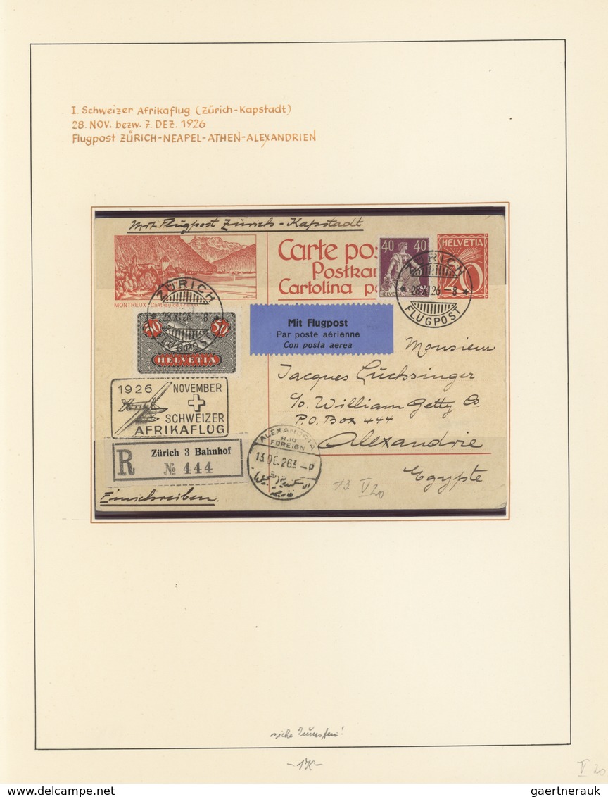 Schweiz: 1919-1949, FLUGPOST Ausgaben, Sammlung mit Marken ab 30 Rp. Propeller ungebraucht und geste