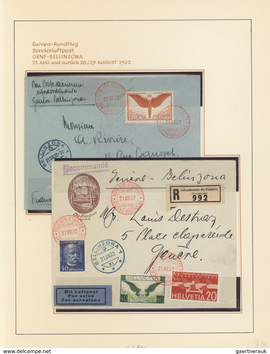 Schweiz: 1919-1949, FLUGPOST Ausgaben, Sammlung mit Marken ab 30 Rp. Propeller ungebraucht und geste