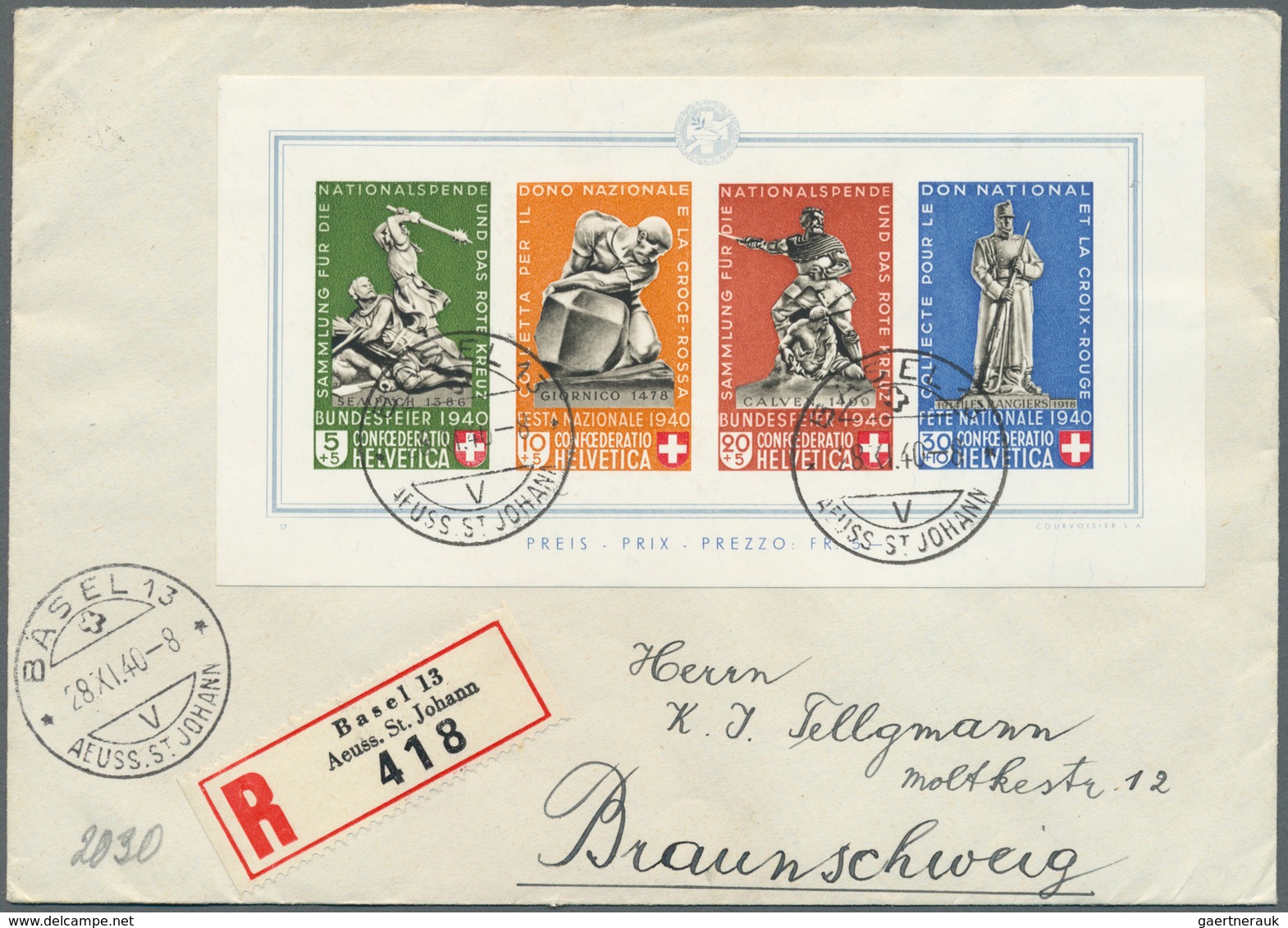 Schweiz: 1938/1962, Lot Von 15 Briefen, Dabei Zwei R-Briefe Je Mit Pro Juventute-Block 1937, Pro Pat - Otros & Sin Clasificación