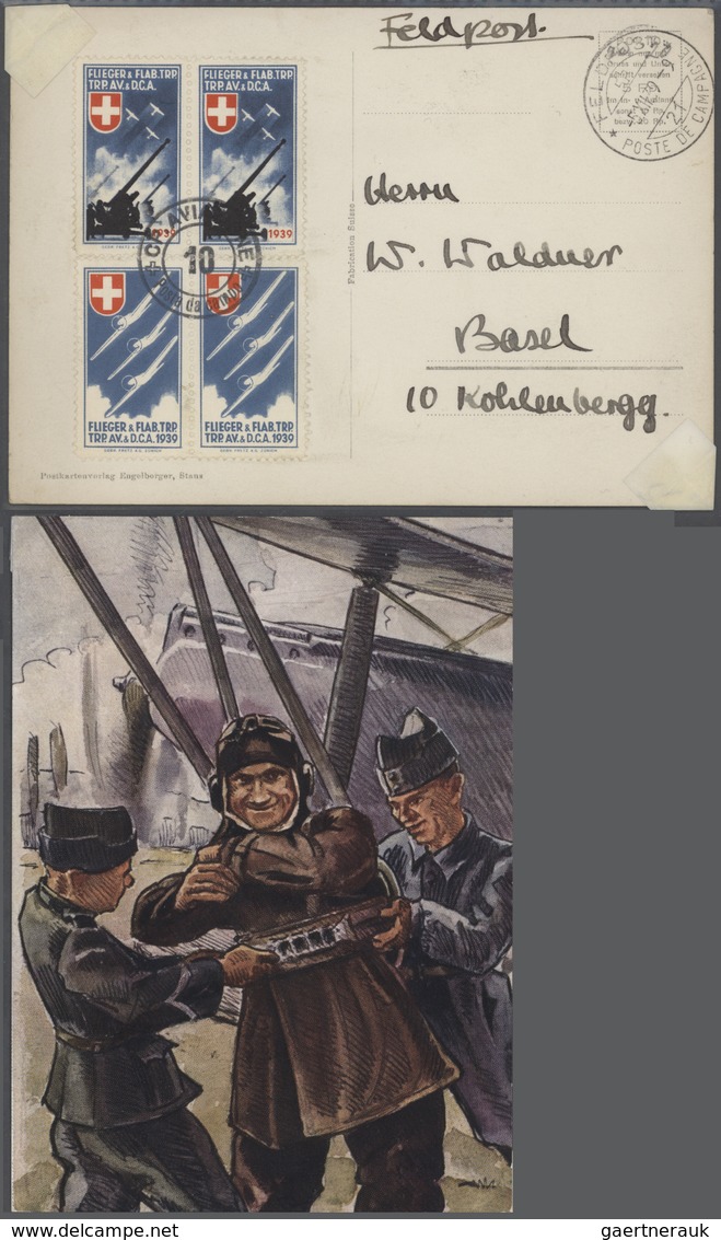 Schweiz: 1939/1945, Interessante Sammlung Der Mobilmachung Und Feldpost Der Schweizerischen Fliegert - Autres & Non Classés