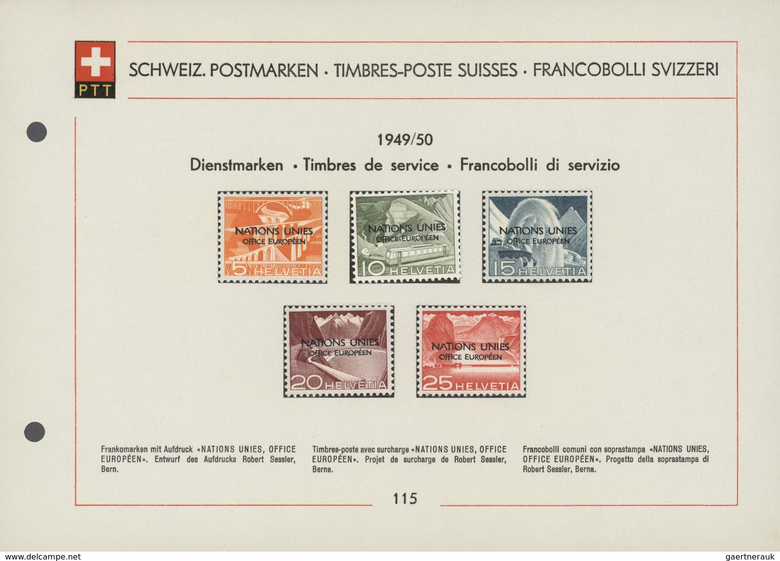 Schweiz - Internationale Organisationen: 1933/2005, Sauberer Sammlungsbestand Von Ca. 165 PTT-Ankünd - Autres & Non Classés