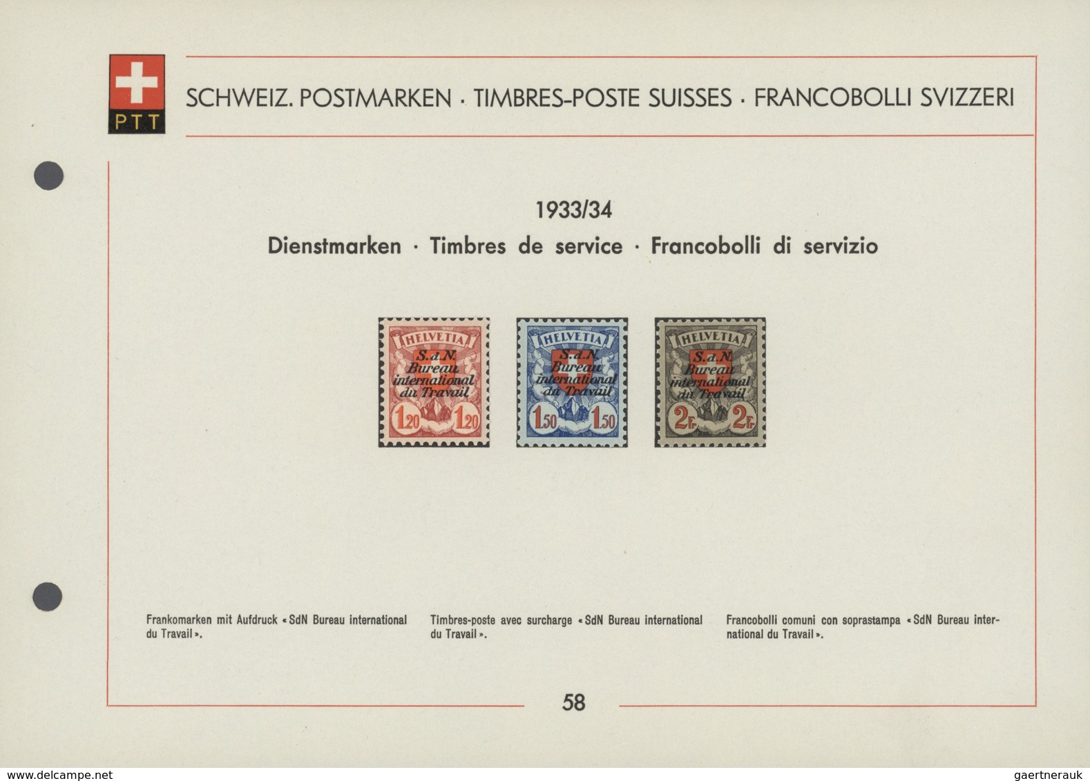 Schweiz - Internationale Organisationen: 1933/2005, Sauberer Sammlungsbestand Von Ca. 165 PTT-Ankünd - Otros & Sin Clasificación