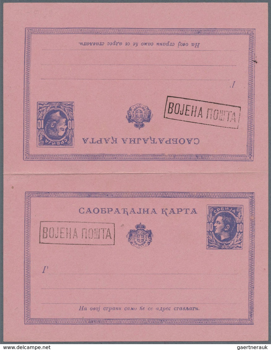 Serbien - Ganzsachen: 1873/1911, Collection With Ca.100 Different Mostly Mint Postal Stationeries, C - Serbia