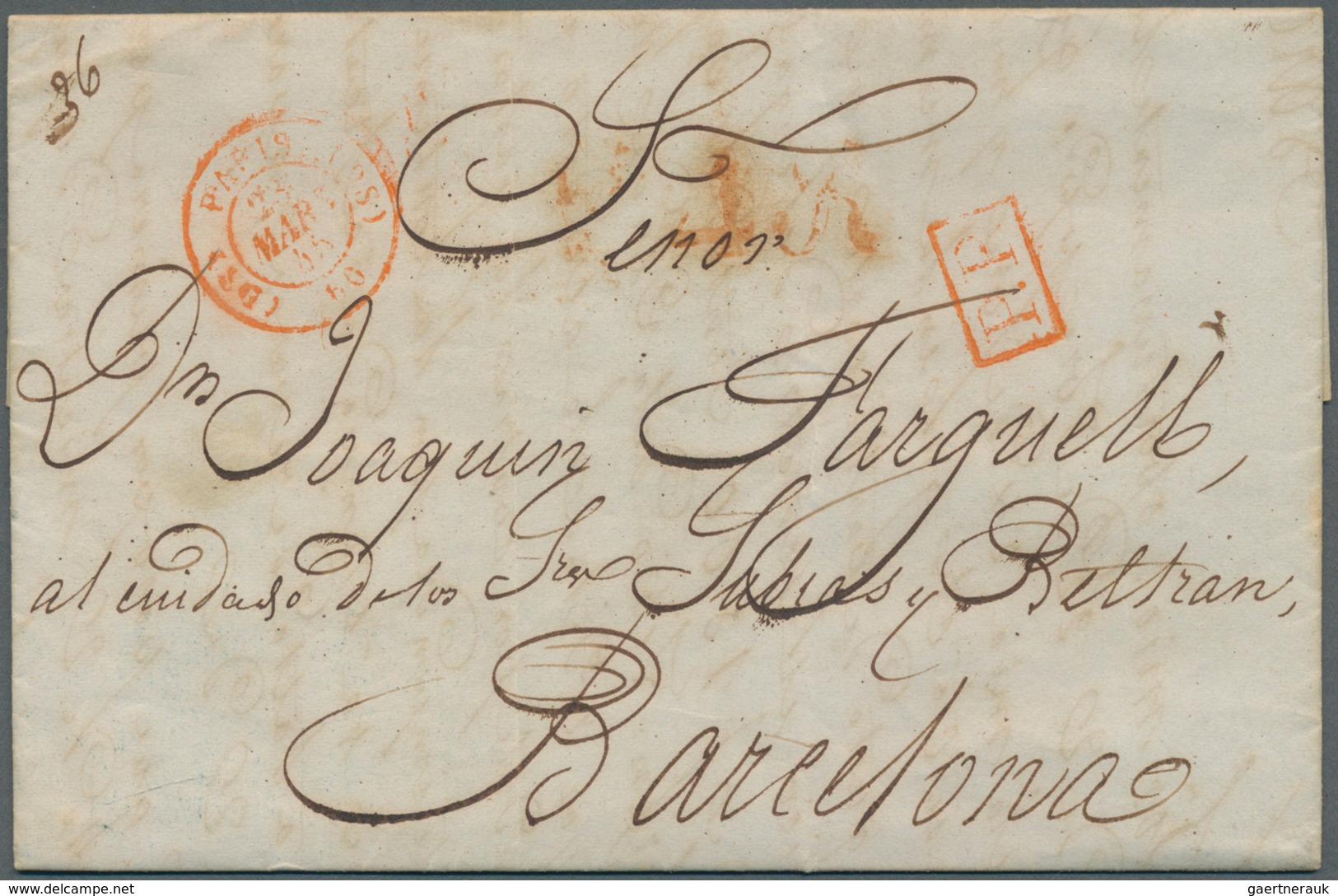 Spanien: 1815/1853, 29 Stampless Letter And Two Fronts Including Some Incoming Mail To Spain. Mostly - Used Stamps